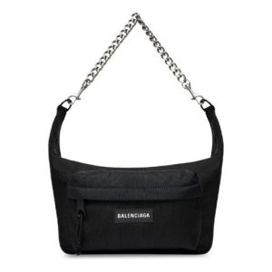(WMNS) Balenciaga Raver Medium Bag With Chain 'Black' 7410802AACN1000