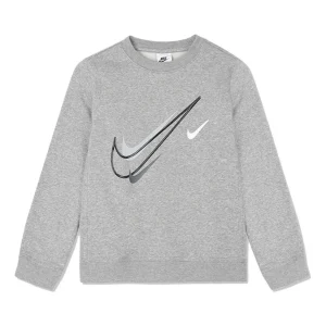 (GS) Nike Sportswear Swoosh Logo Fleece Sweatshirt 'Dark Grey' DX2296-063