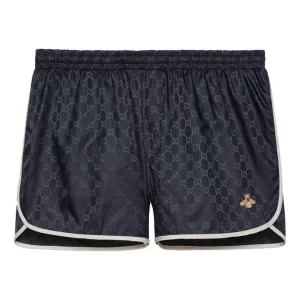 Gucci SS22 GG Nylon Swim Shorts With Bee 'Navy' 410571-XR898-4824