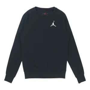 Men's Air Jordan Logo Embroidered Sports Round Neck Pullover Black BQ2941-010