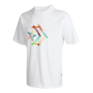 Converse Star Chevron Printing Sports Round Neck Short Sleeve T-Shirt Asia Sizing 'White' 10022774-A01