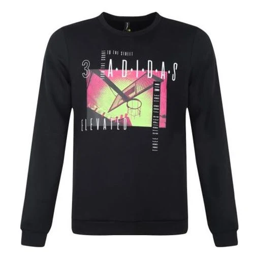 adidas neo M CS Sweatshirt Athleisure Casual Sports Round Neck Pullover Black DZ8718