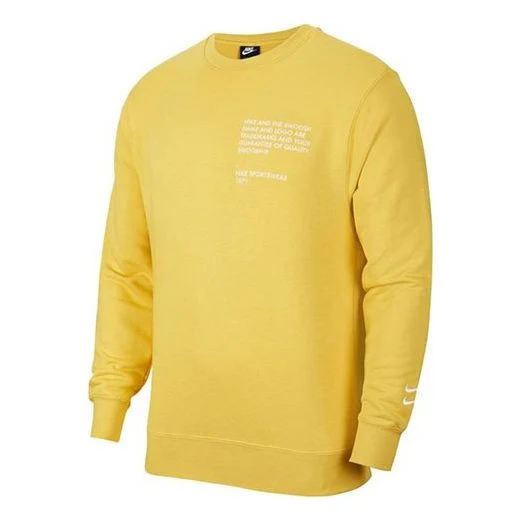 Nike Swoosh Athleisure Casual Sports Pullover Yellow CU4035-761