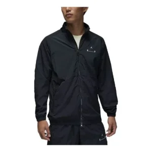 Men's Air Jordan Solid Color Small Logo Pattern Printing Casual Jacket Black DQ8074-010