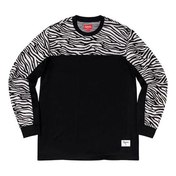 Supreme FW19 Week 10 Zebra L/S Top Black Long Sleeves Unisex SUP-FW19-953