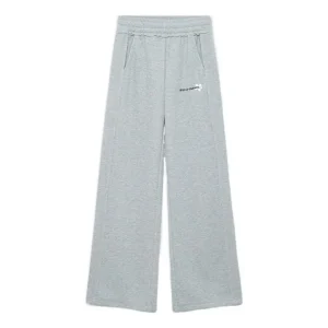 (WMNS) Li-Ning Graphic Knit Flared Sweatpants 'Grey' AKLSF44-4