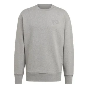Men's Y-3 SS21 Logo Round Neck Pullover Gray GV4195