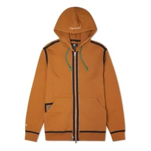 Converse UTILITY FULL ZIP Hoodie Asia Sizing 'Dark Soba Brown' 10019463-A13