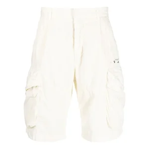 Men's Off-White Solid Color Casual Shorts White OMCB047R21FAB0017210