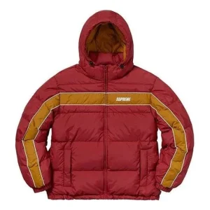 Supreme Stripe Panel Down Jacket 'Burgundy' SUP-FW18-923
