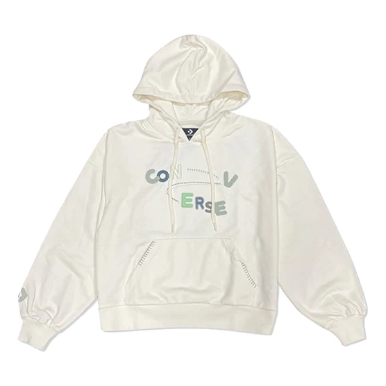 (WMNS) Converse Chain Stitch Hoodie Asia Sizing 'Beige' 10025515-A01