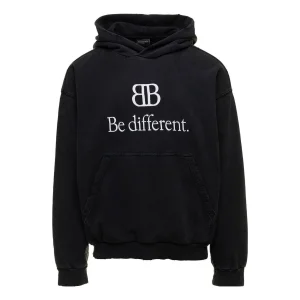 Balenciaga BB Be Different Popover Hoodie 'Black White' 720426TNVV11070