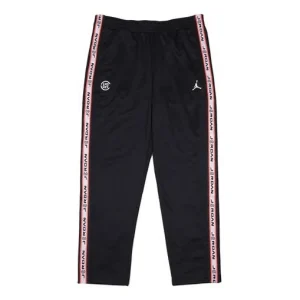 Air Jordan x CLOT Crossover Tricot Pant Straight Sports Pants US Edition Black Red AR8403-010