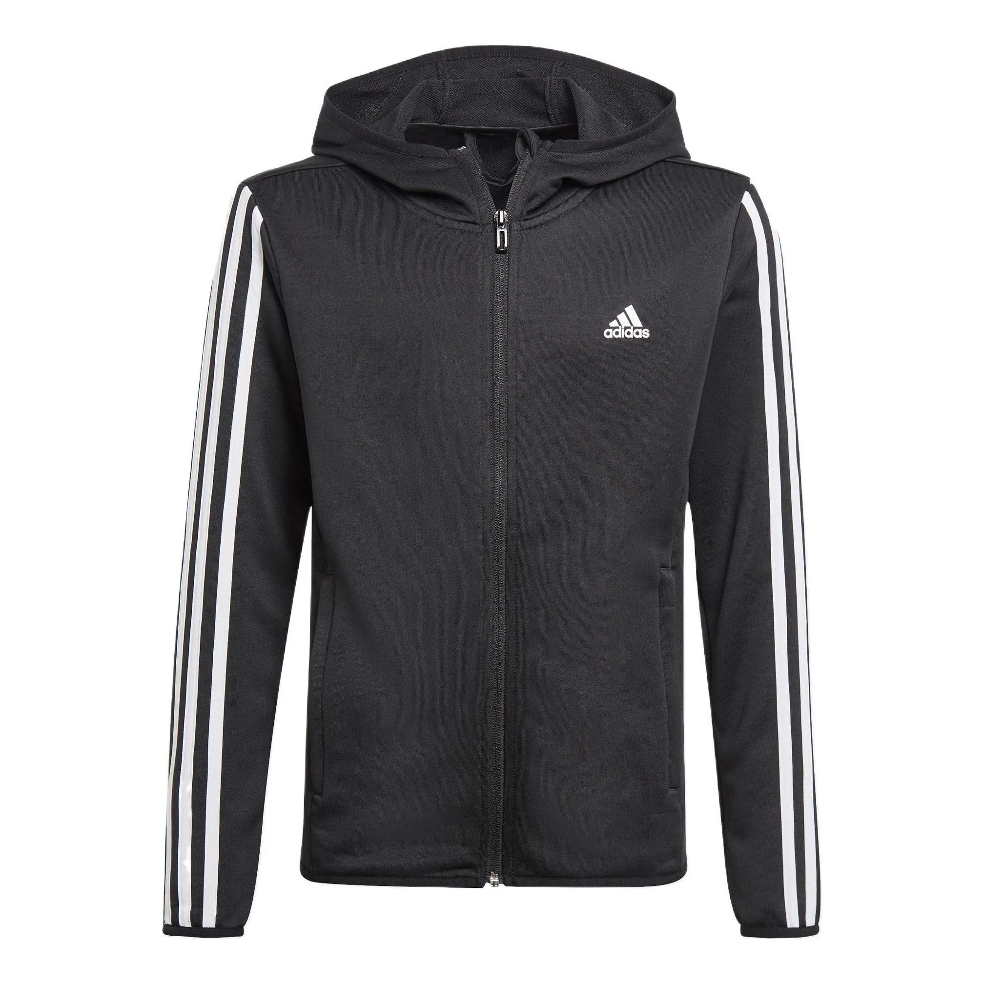 (GS) adidas Designed 2 Move 3-Stripes Hoodie Asia Sizing 'Black White' GN1500