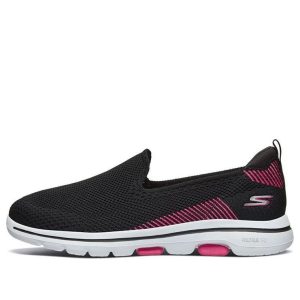 (WMNS) Skechers Go Walk 5 Loafers 'Black Pink Red' 15900-BKPK