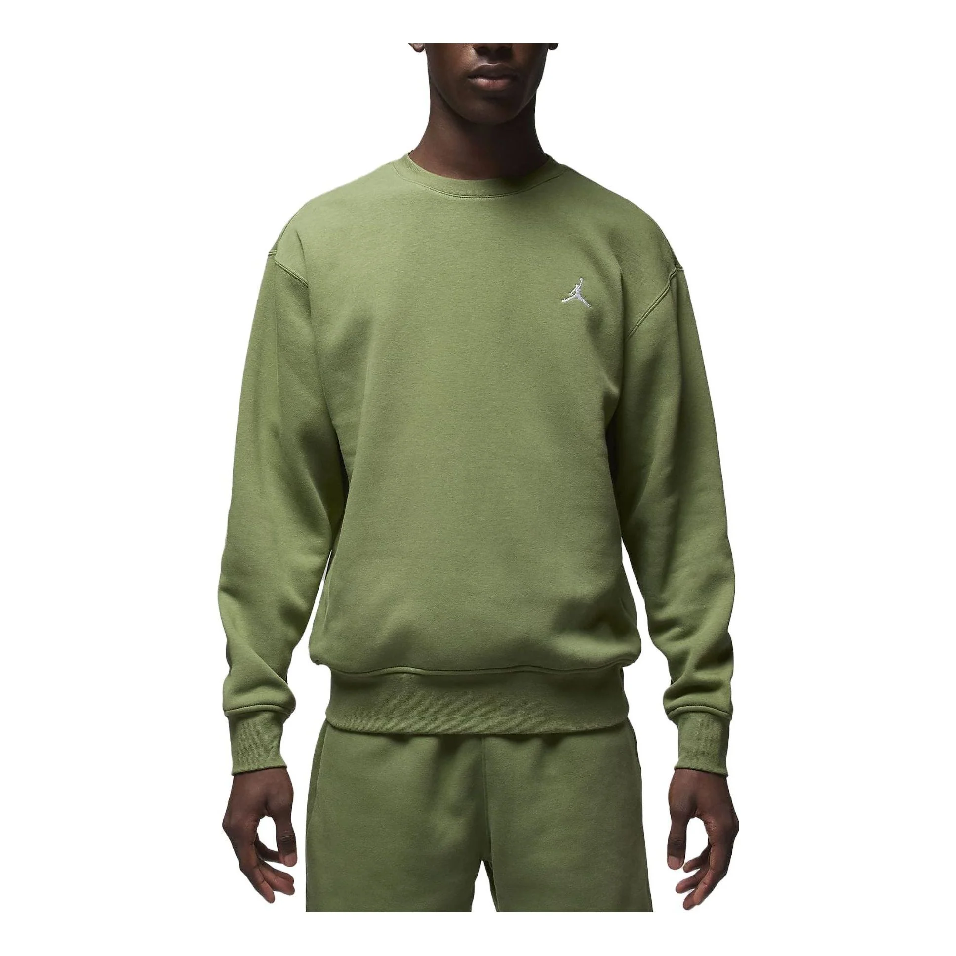 Air Jordan Brooklyn Fleece Crew-Neck Sweatshirt 'Light Olive Green' FJ7776-340