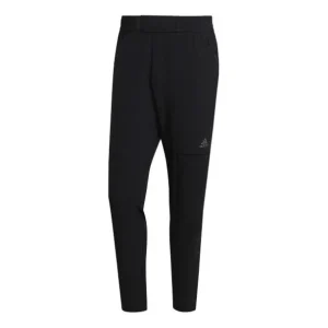 Men's adidas Solid Color Logo Printing Elastic Waistband Straight Sports Pants/Trousers/Joggers Black HI5388