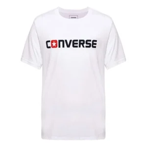 Men's Converse Pure Cotton Alphabet Short Sleeve White 10001970-A01