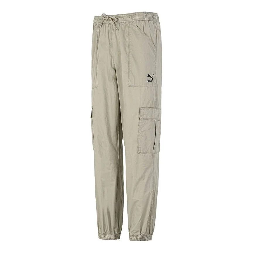 PUMA Woven Cargo Bundle Feet Casual Long Pants Creamy White 533101-42