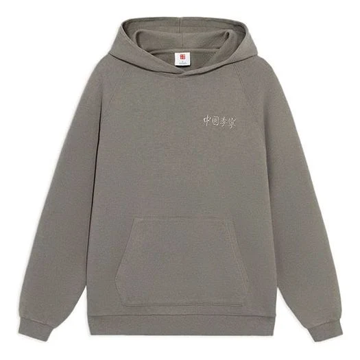 Li-Ning Vital Series Logo Embroidered Sports Pullover Hoodie 'Grey' AWDS232-2