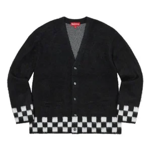 Supreme Brushed Checkerboard Cardigan 'Black White' SUP-SS21-503