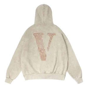 VLONE Finger Print Logo Hoodie 'Beige Red' VLHD24004-BE