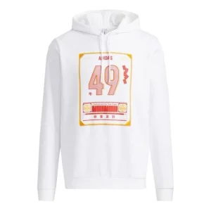 adidas neo M Ssfv1 1 Casual Sports hooded Printing Pullover White H52976