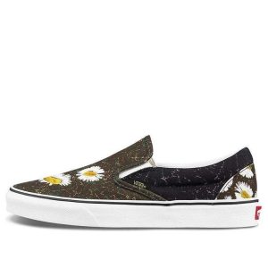 Vans Slip-On Low-Top Canvas Shoes Black/Green VN0A33TB9FV