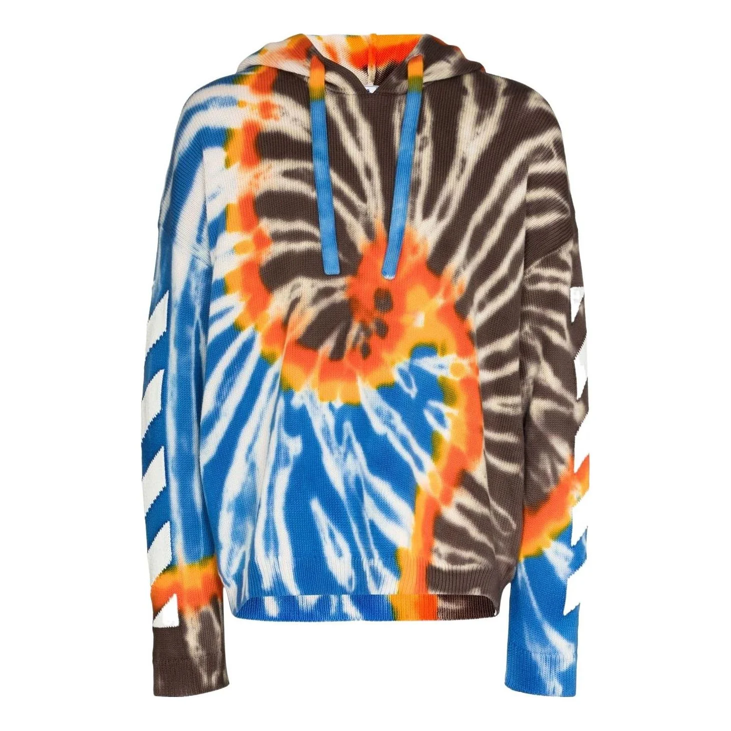 Men's Off-White FW22 Tie Dye Abstract Pattern Printing Drawstring Loose Fit Multicolor OMHA148S22KNI0011001