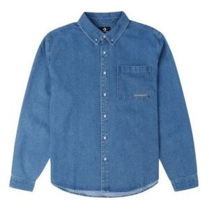 Converse Oxford Long Sleeve Denim Shirt Asia Sizing 'Indigo Blue' 10025071-A01