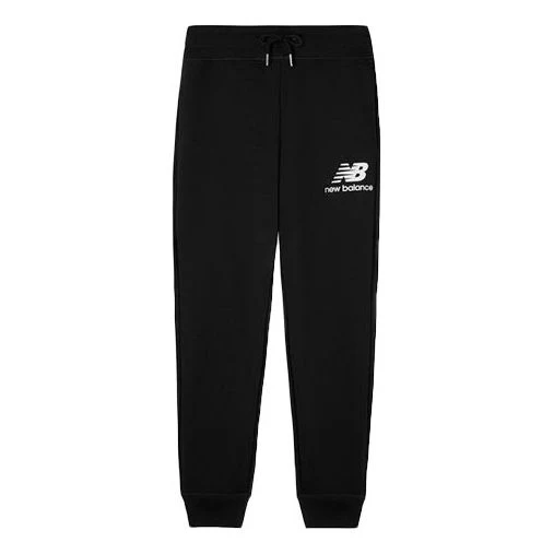 New Balance Essentials Stacked Logo Sweatpants Asia Sizing 'Black White' AMP03558-BK