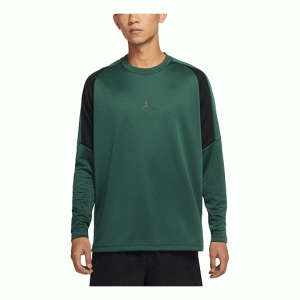 Air Jordan DRI-FIT Logo Printing Round Neck Sports Pullover Long Sleeves Green DC9740-333