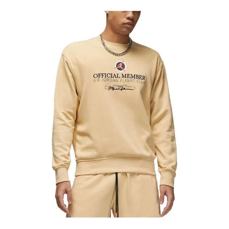 Air Jordan Flight MVP Lightweight Fleece Crew-neck Sweatshirt 'Beige' DX9647-252