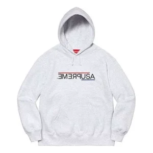 Supreme USA Hooded Sweatshirt 'Grey Black' SUP-FW21-053