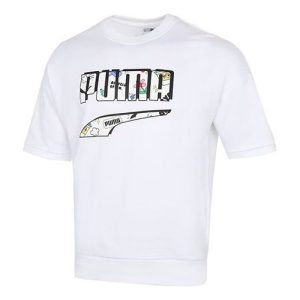 PUMA Unisex Printing Logo Round-neck Tee White 532041-02