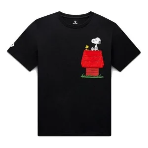 Converse x Peanuts Pocket T-Shirt Asia Sizing 'Black' 10024374-A01