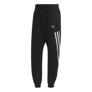 Men's adidas Logo Casual Elastic Sports Pants/Trousers/Joggers Black H46555