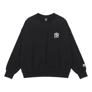 New Balance Logo Print Sweatshirt Asia Sizing 'Black White' AMT23330-BK