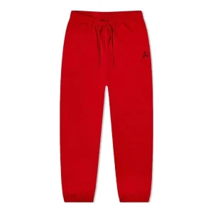 Air Jordan Solid Color Embroidered Lacing Bundle Feet Sports Pants Women's Red DN4575-687