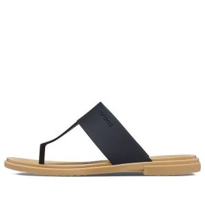 (WMNS) Crocs Tulum Flip 'Black' 206752-00W