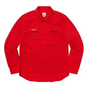 Supreme x Honda Fox Racing Work Shirt 'Red' SUP-FW19-601