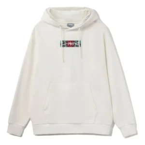 Li-Ning Embroidered Logo Hoodie 'Creamy White' AWDRD42-1