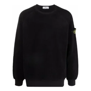 STONE ISLAND Fleece Crewneck Sweatshirt 'Black' 751560234-V0029