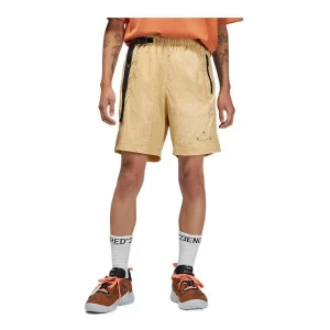 Air Jordan Solid Color Logo Woven Casual Shorts Yellow DQ7876-252