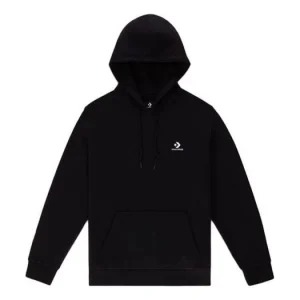 Converse Embroidered Star Chevron French Terry Pullover Hoodie Asia Sizing 'Black' 10020343-A01