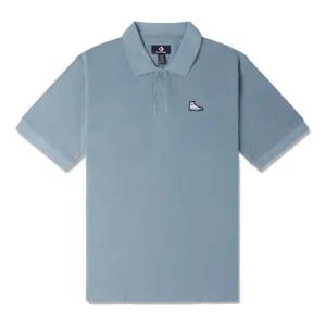 Converse Shoe Patch Polo Shirt Asia Sizing 'Light Blue' 10024739-A03