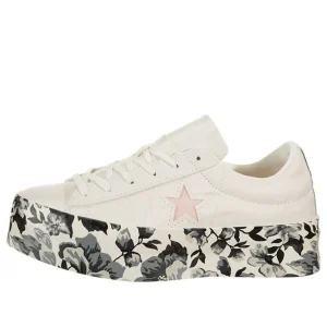 (WMNS) Converse One Star Platform Ox Canvas Shoes White/Black/Pink 561767C