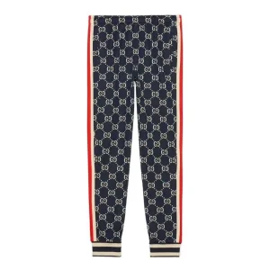 Gucci GG Jacquard Jogging Trousers For Men Blue 496920-X9V05-4245