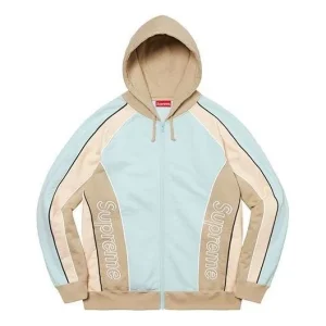 Supreme Track Paneled Zip Up Hooded Sweatshirt 'Teal Beige' SUP-FW21-109