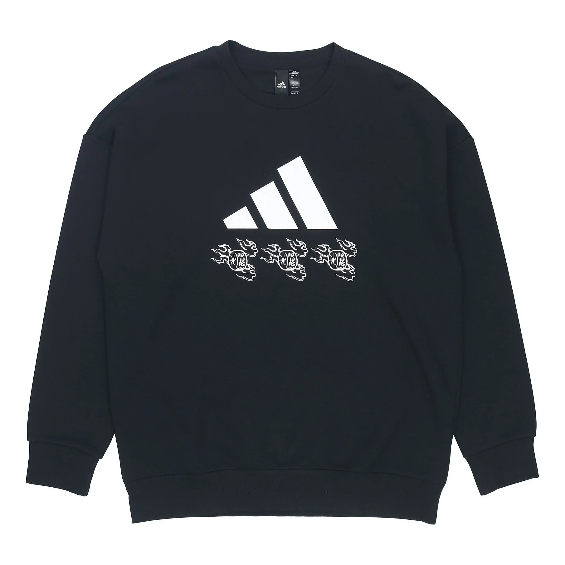 adidas logo Applique Hooded Round-neck Loose Sweater Men Black GM4446